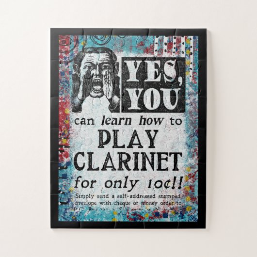 Play Clarinet - Funny Vintage Ad Legpuzzel (Verticaal)