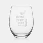 PLAY, COMPOSE, PRODUCE FROM THE LOW END WIJNGLAS ZONDER VOET (Achterkant)