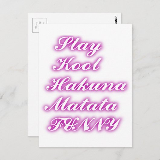 Play Cool Hakuna Matata .png Briefkaart (Voorkant / Achterkant)
