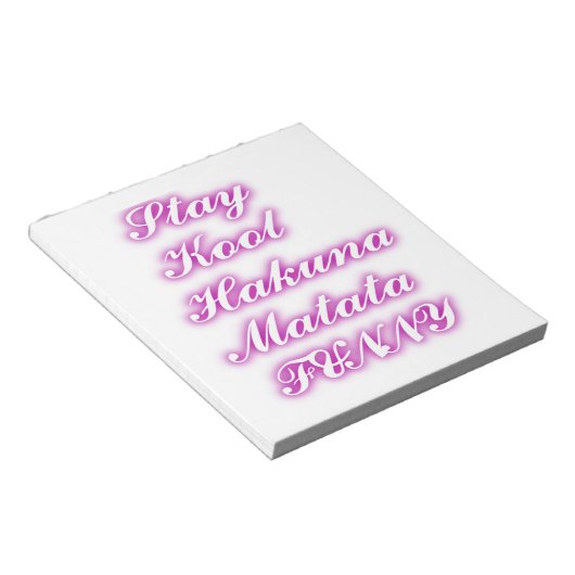 Play Cool Hakuna Matata .png Notitieblok (Schuin)