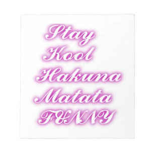 Play Cool Hakuna Matata .png Notitieblok