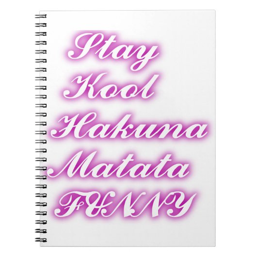 Play Cool Hakuna Matata .png Notitieboek (Voorkant)