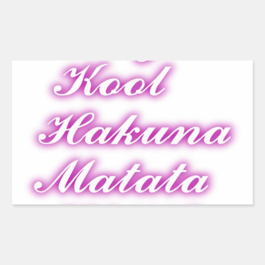 Play Cool Hakuna Matata .png Rechthoekige Sticker (Voorkant)