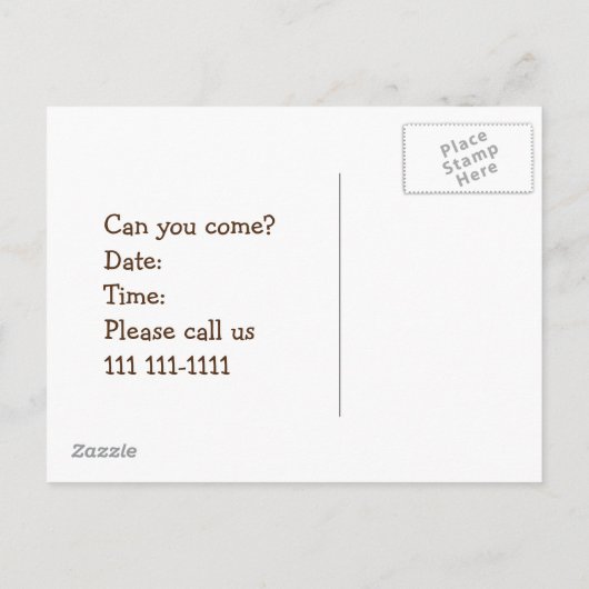 Play Date Invitation for Boy, Little Cowboy Uitnodiging Briefkaart (Achterkant)