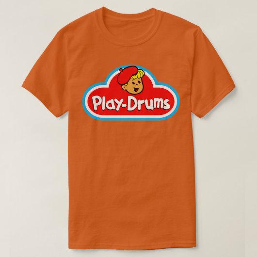 Play Drums PlayDoh stijl ontwerp met lange mouwen T-shirt (Design voorkant)