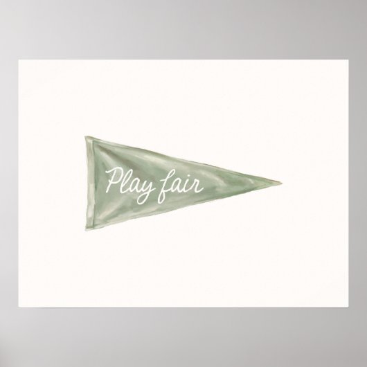 Play Fair Golf Pennant Wall Art Poster (Voorkant)