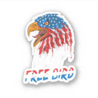 Play Free Bird Bald Eagle American Sticker
