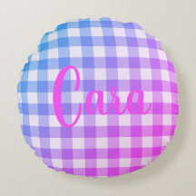 Play Gingham Pink Blue Modern Simple Name