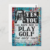 Play Golf - Funny Vintage Ad Briefkaart (Voorkant / Achterkant)