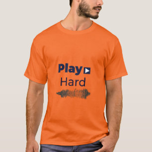 Play Hard Motivatie Typografie T-shirt