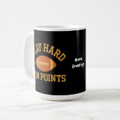 Play Hard, Win Points Retro Game Day Sports Koffiemok (Voorkant links)