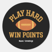 Play Hard, Win Points Retro Game Day Sports Ronde Sticker (Voorkant)