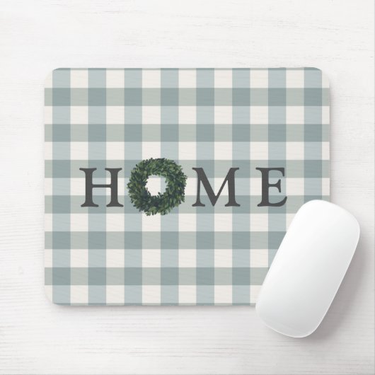 Play "HOME" Gingham Typografie Stylish Mousepad Muismat (Met muis)