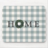 Play "HOME" Gingham Typografie Stylish Mousepad Muismat (Voorkant)