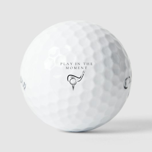 'Play In The Moment' Mindfulness Calm Focus Gift Golfballen (Voorkant)