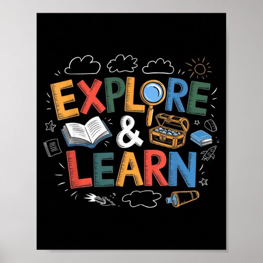 Play Is Learning Explore And Learn Preschool Teach Poster (Voorkant)