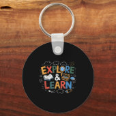 Play Is Learning Explore And Learn Preschool Teach Sleutelhanger (Voorkant)