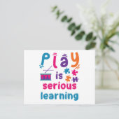Play is Seriële leerling overdag voorschoolleraar Briefkaart (Staand voorkant)