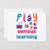 Play is Seriële leerling overdag voorschoolleraar Briefkaart (Voorkant / Achterkant)