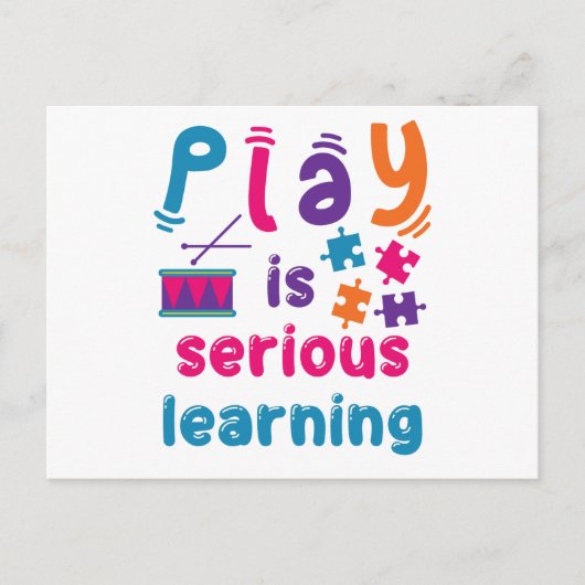 Play is Seriële leerling overdag voorschoolleraar Briefkaart (Voorkant)