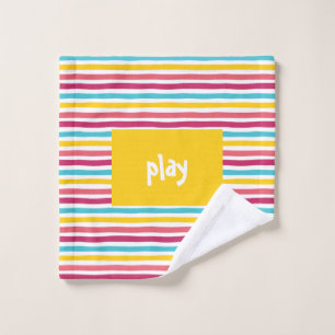 "play" Kleurrijk Gestreept Snoep Grappig Washandje