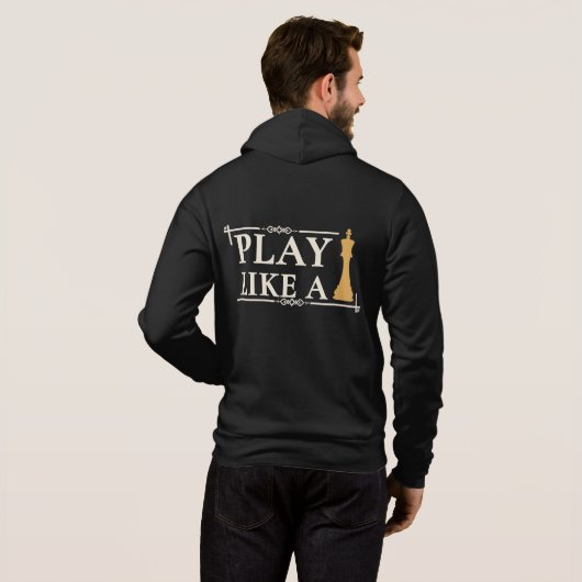 Play Like a King – Power Strategy Quote - Style B Hoodie (Achterkant volledig)
