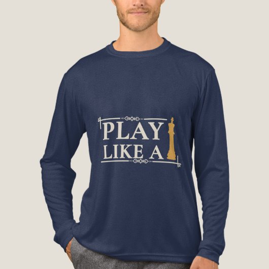 Play Like a King – Power Strategy Quote - Style B Tri-Blend Shirt (Voorkant volledig)