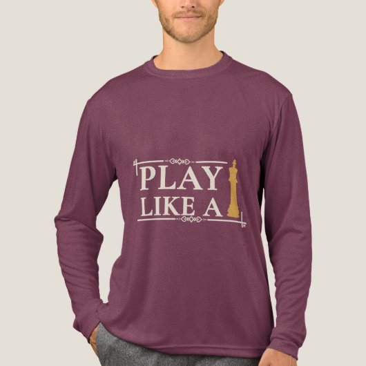 Play Like a King – Power Strategy Quote - Style B Tri-Blend Shirt (Voorkant volledig)
