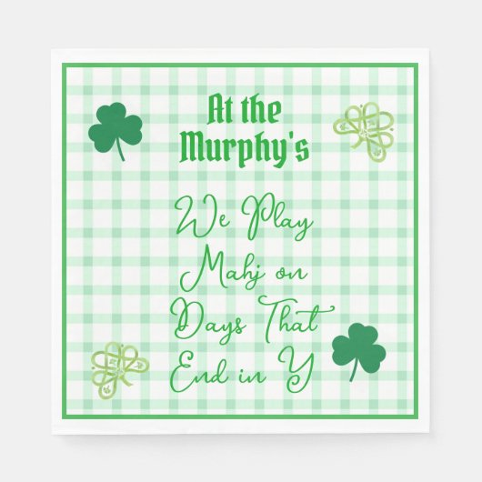 Play Mahjong Days End Y Watercolor Shamrocks Servet (Voorkant)