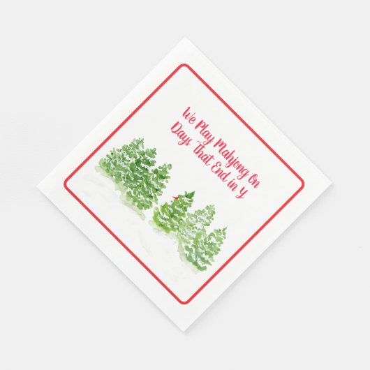 Play MAHJONG Watercolor Winter Trees   Servet (Hoek)