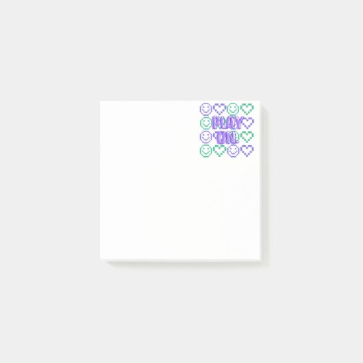Play On & Gaming Style Gepixeliseerde Elementen Post-it® Notes (Voorkant)