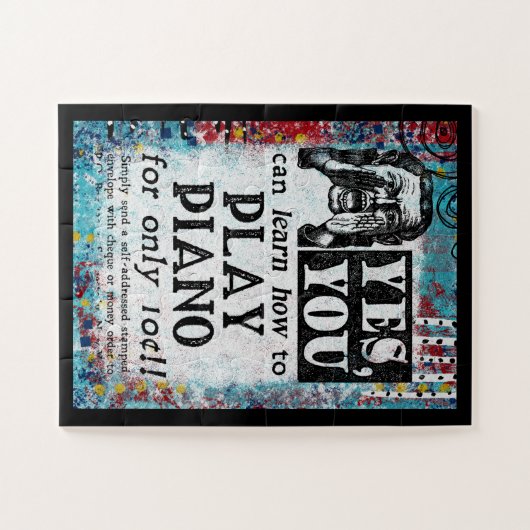 Play Piano - Funny Vintage Ad Legpuzzel (Horizontaal)