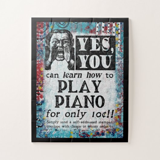 Play Piano - Funny Vintage Ad Legpuzzel (Verticaal)