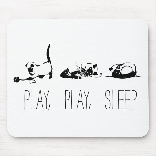 Play, Play, Sleep Mousepad Muismat (Voorkant)