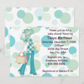 Play Polka Dot Baby shower Invitation (CA) Kaart (Voorkant / Achterkant)