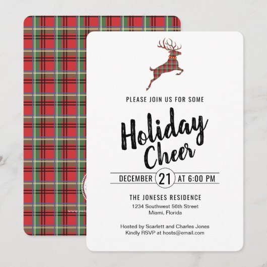 Play Reindeer Holiday Cheer Kaart (Voorkant / Achterkant)