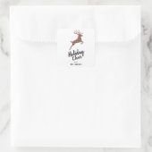 Play Reindeer Holiday Cheer Vierkante Sticker (Tas)