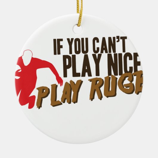 Play Rugby Keramisch Ornament (Voorkant)