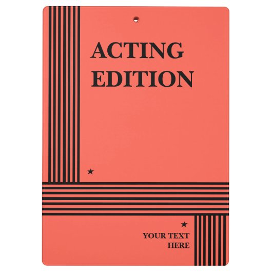 Play Script-stijl van de Acting Edition Klembord (Achterkant)