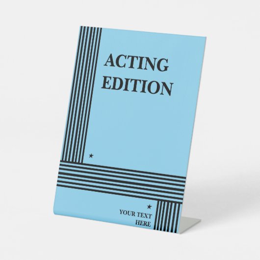 Play Script-stijl van de Acting Edition Reclamebord Met Voetstuk (Voorkant)