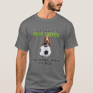 Play Soccer Hang W Dog Bassett Hond T-shirt
