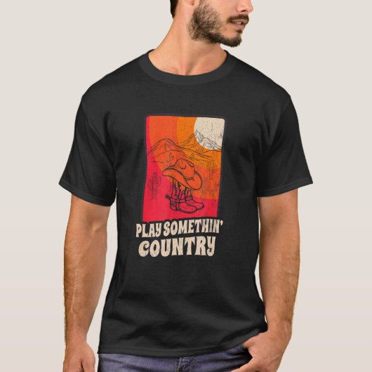 Play Something Country  Vintage Western Music T-shirt (Voorkant)