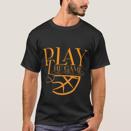 Play The Game Basketball Abstract Sports Tee T-shirt (Voorkant)