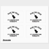 Play    thecello rechthoekige sticker (Vel)