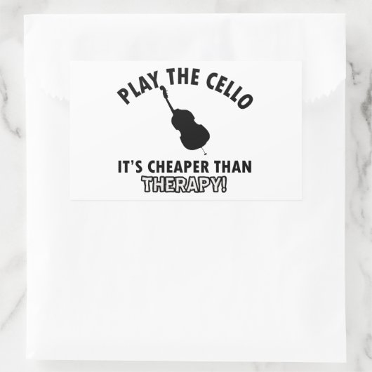 Play thecello rechthoekige sticker (Tas)
