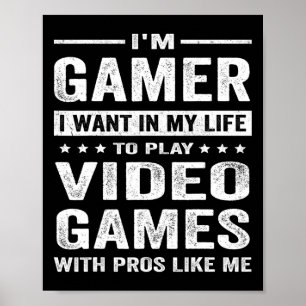  Play Video Games Funny Gamer Boys Tiener Ga Poster