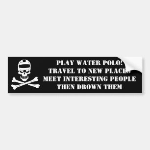 Play Water Polo Jolly Roger Bumpersticker