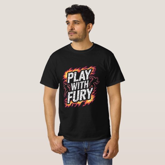 Play With Fury – Intense Flame Runner T-Shirt (Voorkant volledig)