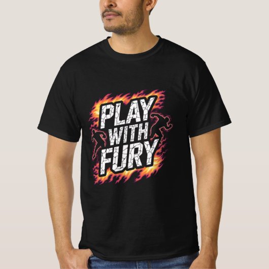 Play With Fury – Intense Flame Runner T-Shirt (Voorkant)