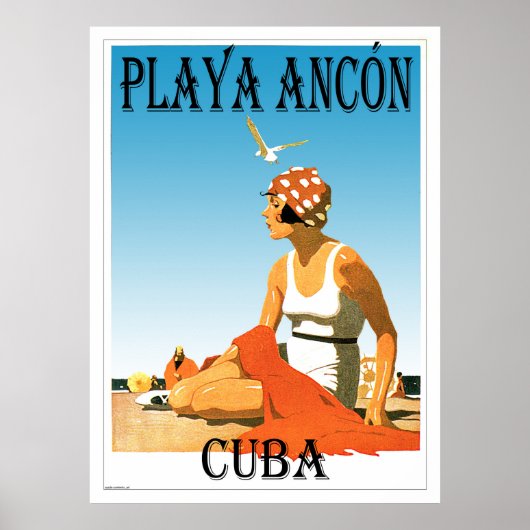 Playa Ancon Cuba  jaren 20 Poster (Voorkant)
